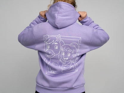 Fliederfarbener Abenteuer Hoodie von Hoppi Galoppi